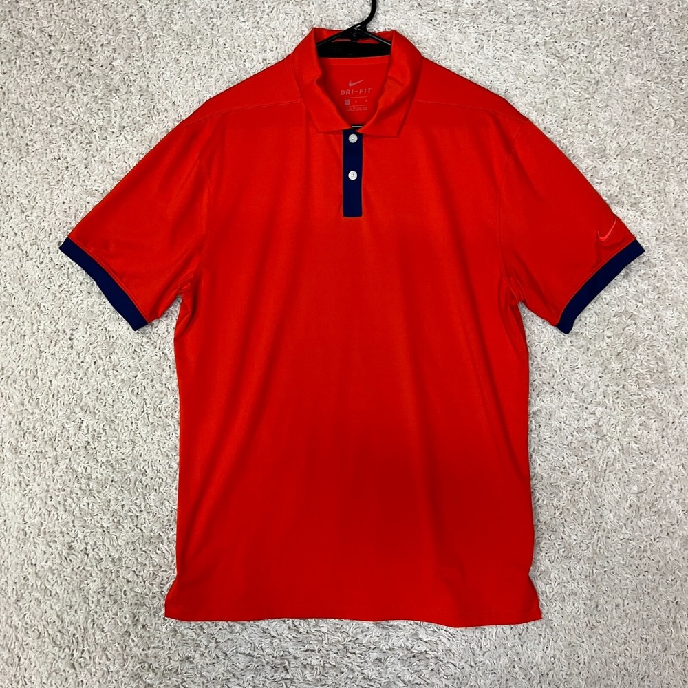 Nike Dry Vapor Solid Polo Shirt Mens Medium Red Short Sleeve Golf Tennis